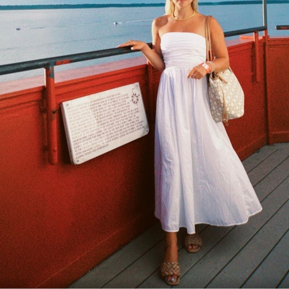 Abercrombie poplin midi dress white bridal